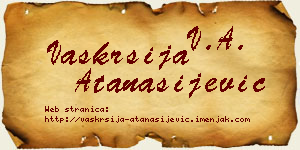 Vaskrsija Atanasijević vizit kartica